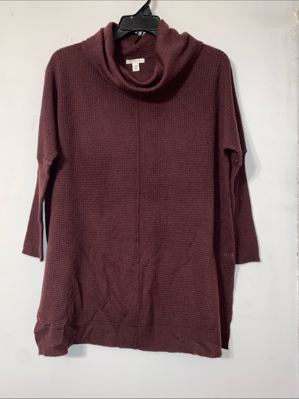 Cato Burgundy Cowl Neck Knit Tunic Sweater